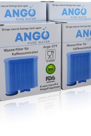 ANGO PureWater 6x Wasserfilter Ersatz für Saeco & Philips AquaClean, kompatibel mit Saeco Kaffeemaschinen, 6 Stück